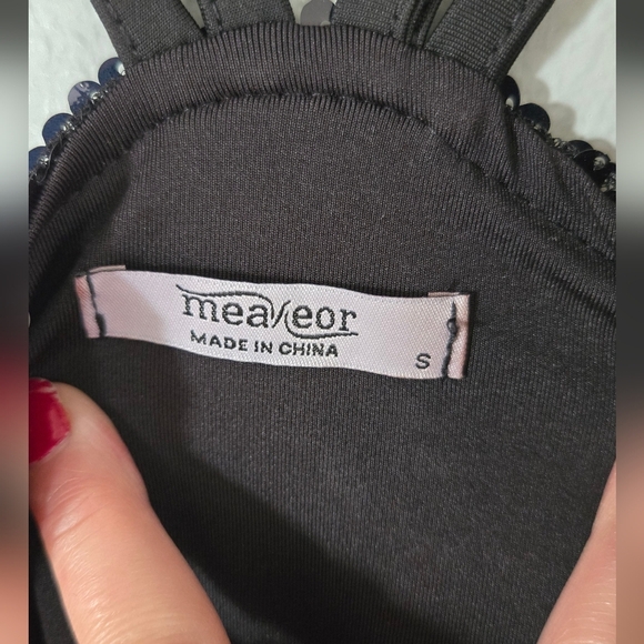 Meaveor Halter Neck Lined Black Sequin Tank - Picture 3 of 4